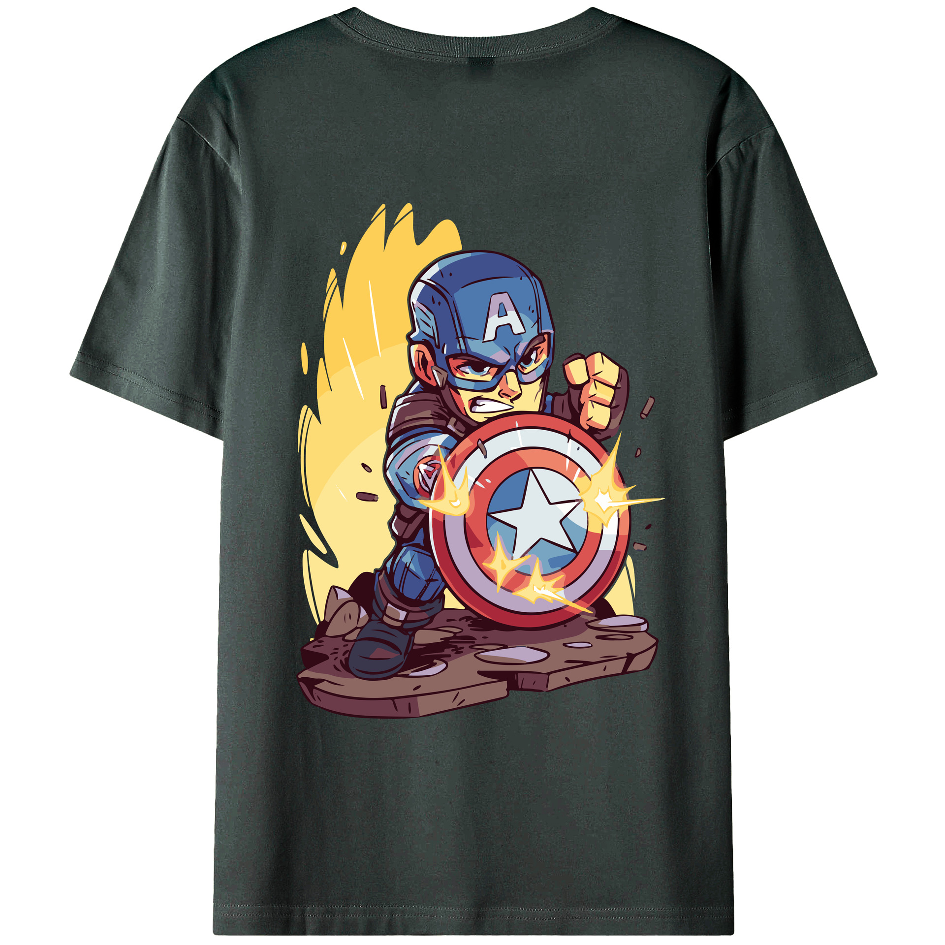 （画像用） アベンジャーズ The Avengers 綿100％ メンズ半袖Tシャツ（バックプリント） 通気性